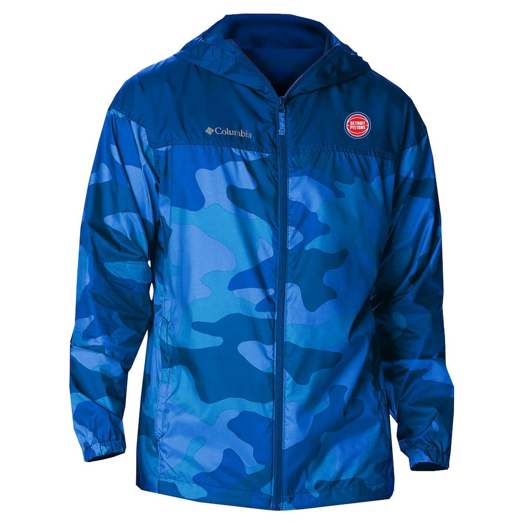 Detroit Pistons Camo Flash Challenger Windbreaker Full-Zip Jacket sale - Blue | Columbia discount