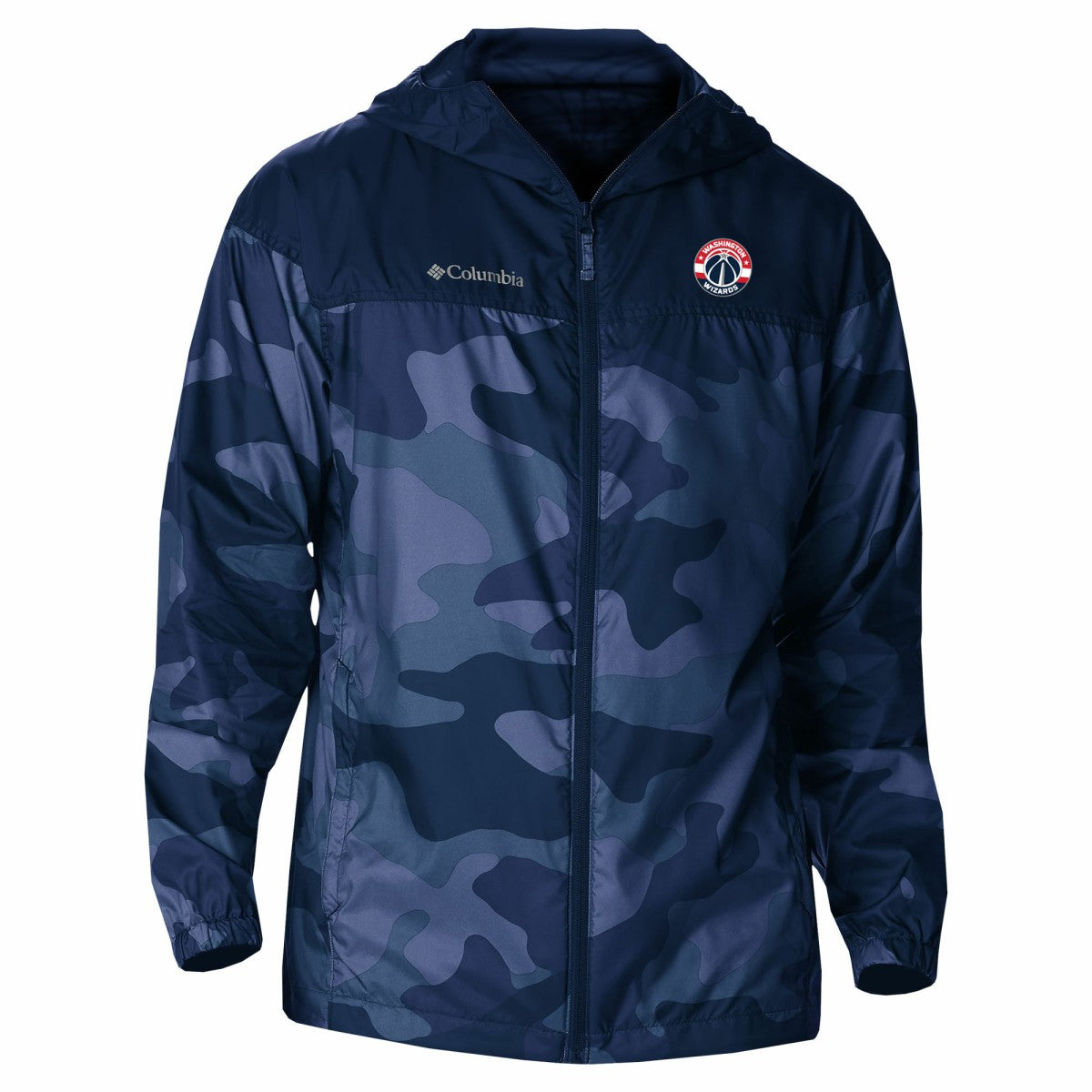 Washington Wizards Camo Flash Challenger Windbreaker Full-Zip Jacket - Navy | Columbia shop