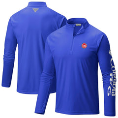 Detroit Pistons Terminal Tackle Raglan Omni-Shade Quarter-Zip Jacket sale - Blue | Columbia sale