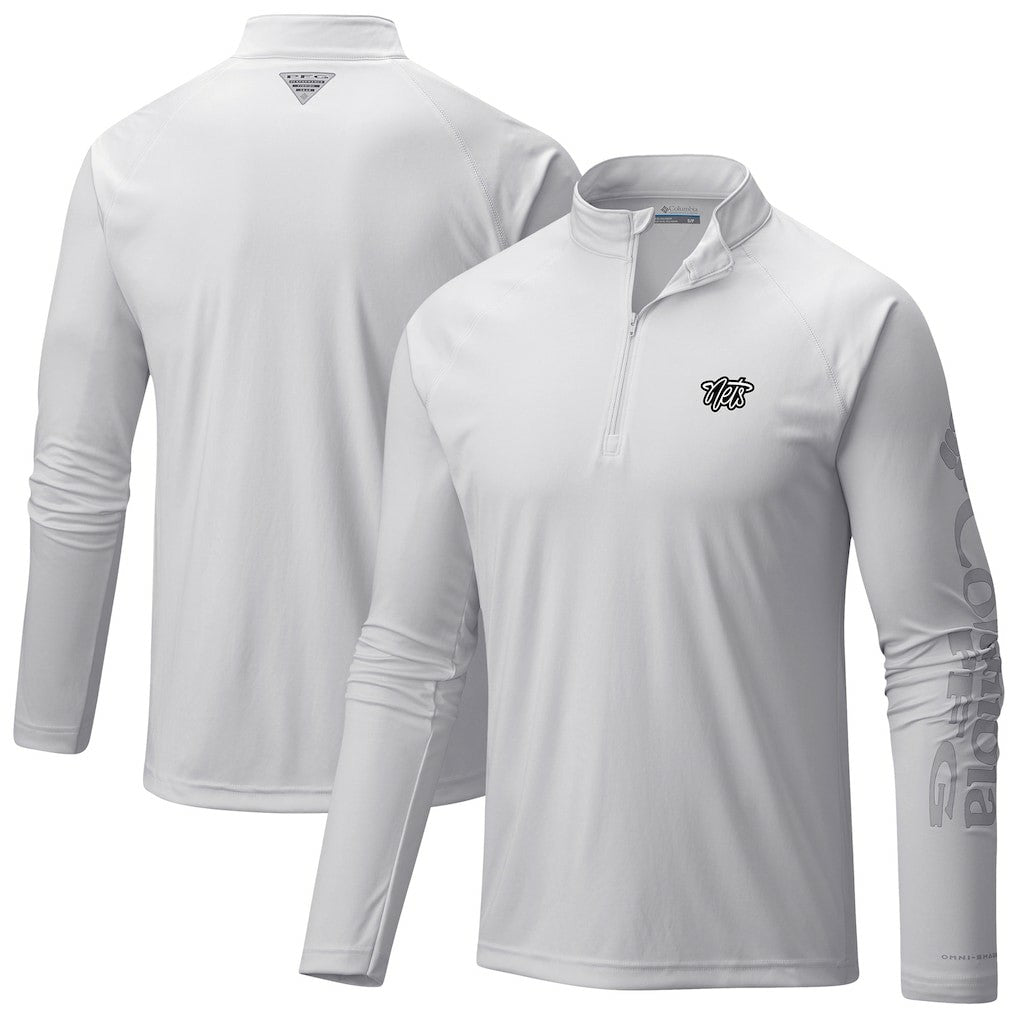 Brooklyn Nets Terminal Tackle Raglan Omni-Shade Quarter-Zip Jacket - White | Columbia shop
