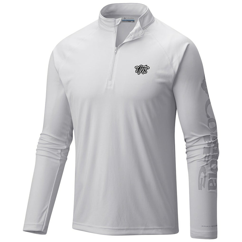 Brooklyn Nets Terminal Tackle Raglan Omni-Shade Quarter-Zip Jacket - White | Columbia shop