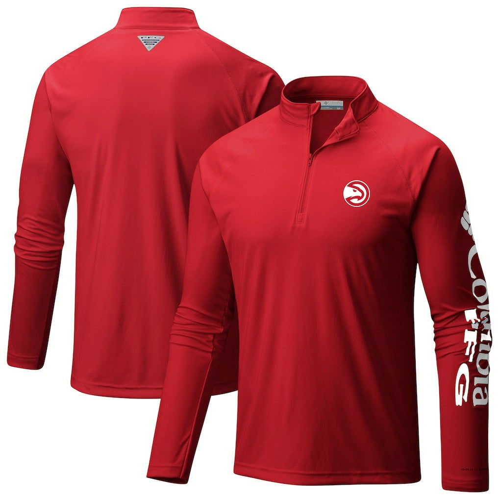 Atlanta Hawks Terminal Tackle Raglan Omni-Shade Quarter-Zip Jacket - Red | Columbia cheap