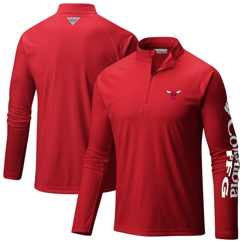 Chicago Bulls Terminal Tackle Raglan Omni-Shade Quarter-Zip Jacket - Red | Columbia shop