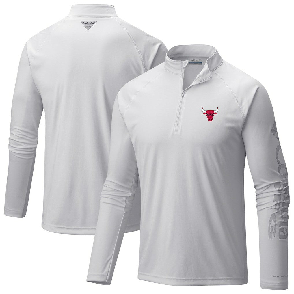 Chicago Bulls Terminal Tackle Raglan Omni-Shade Quarter-Zip Jacket - White | Columbia online