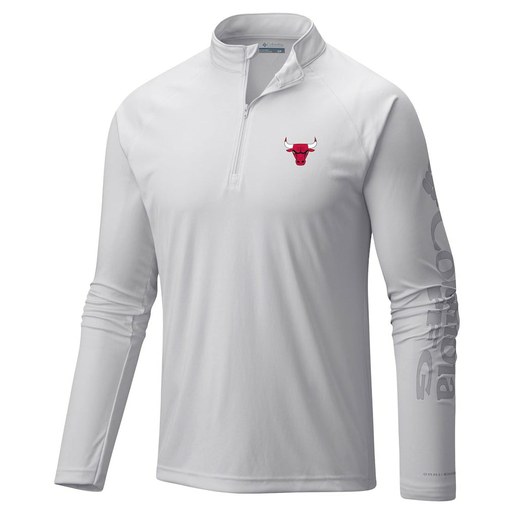 Chicago Bulls Terminal Tackle Raglan Omni-Shade Quarter-Zip Jacket - White | Columbia online