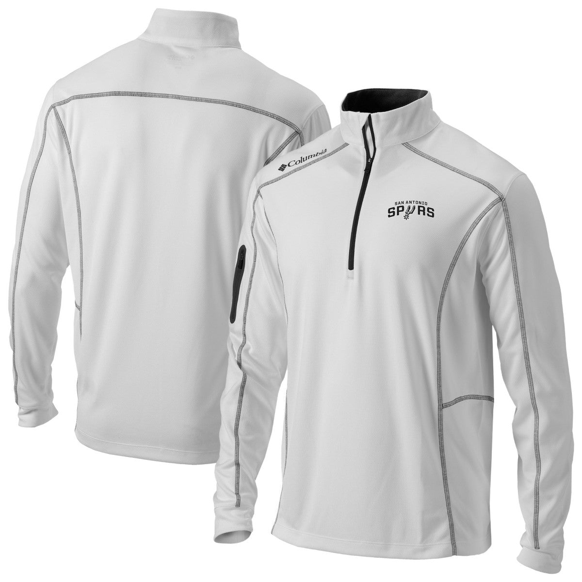 San Antonio Spurs Omni-Wick Shotgun Quarter-Zip Pullover - White | Columbia on sale