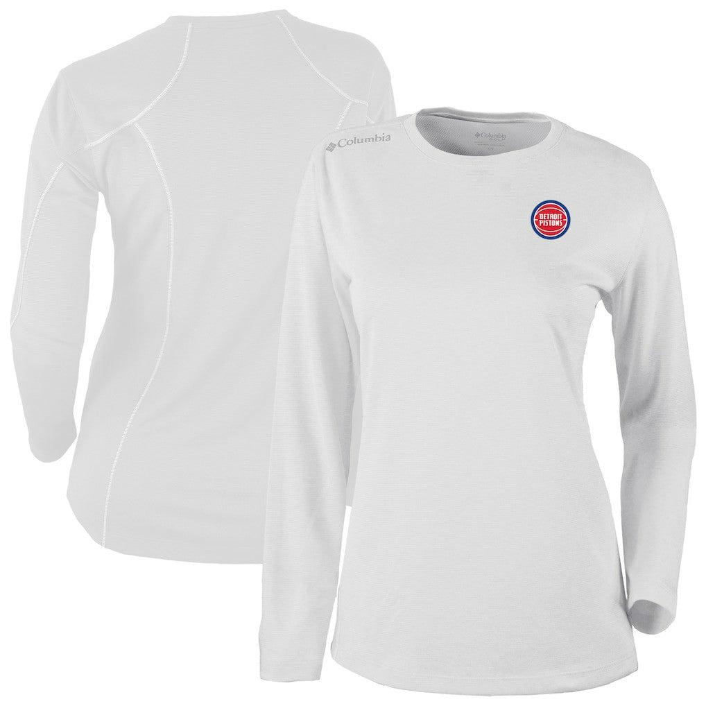 Detroit Pistons Women's Omni-Wick Shotgun Pullover Top sale - White | Columbia for sale