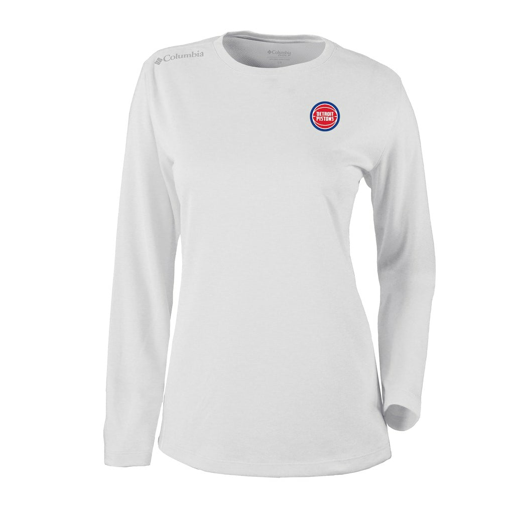 Detroit Pistons Women's Omni-Wick Shotgun Pullover Top sale - White | Columbia for sale