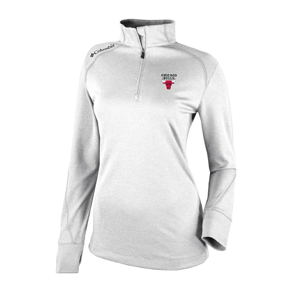 Chicago Bulls Women's Omni-Wick Shotgun 2.0 Quarter-Zip Pullover Top - White | Columbia online