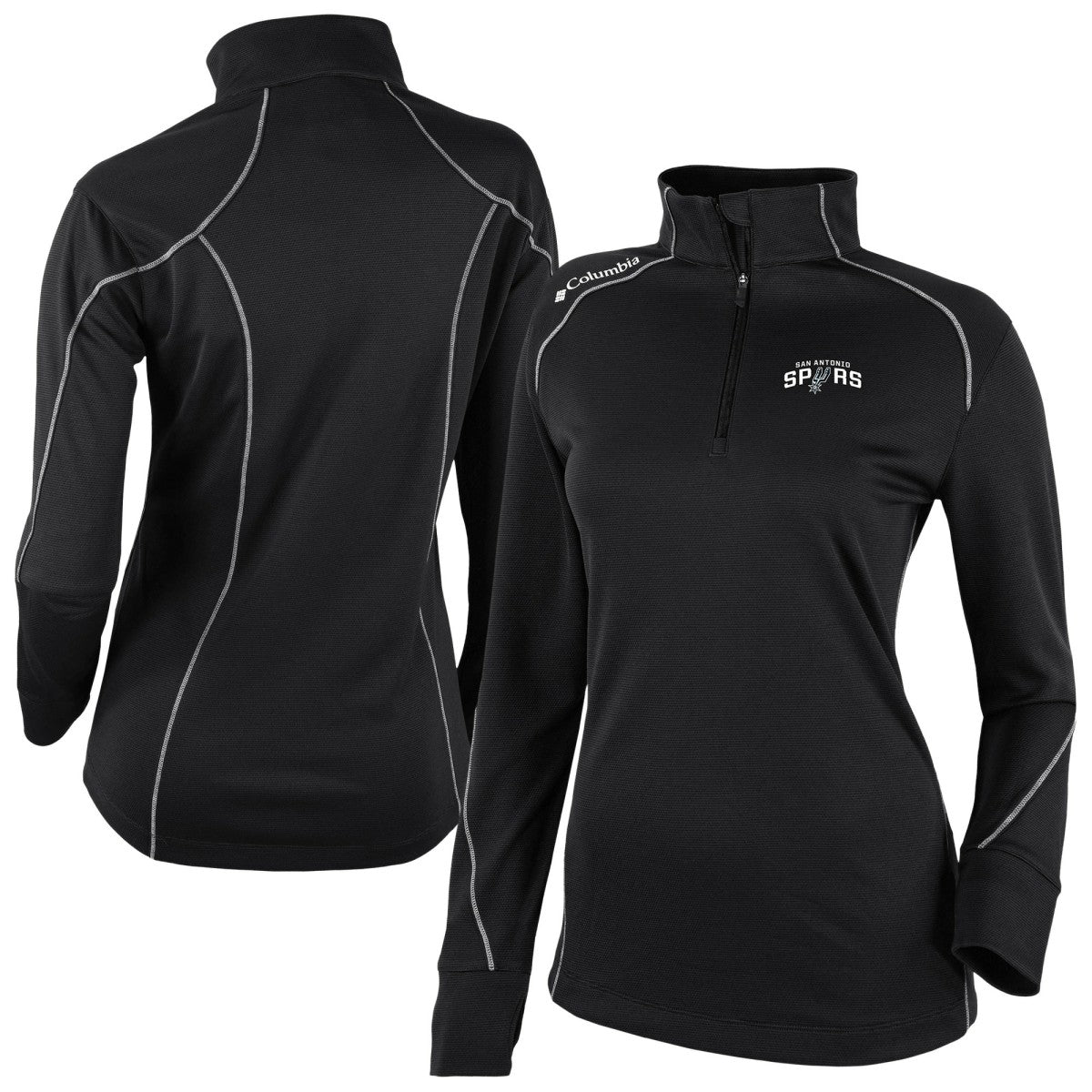 San Antonio Spurs Women's Omni-Wick Shotgun 2.0 Quarter-Zip Pullover Top - Black | Columbia cheap