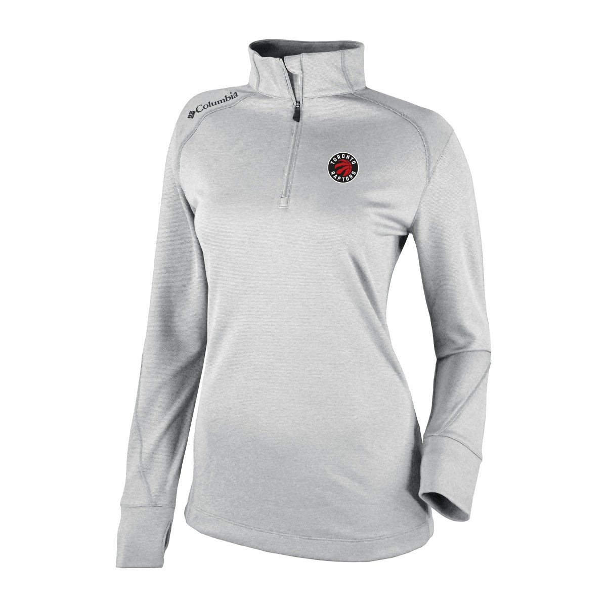 Toronto Raptors Women's Omni-Wick Shotgun 2.0 Quarter-Zip Pullover Top - Heather Gray | Columbia sale