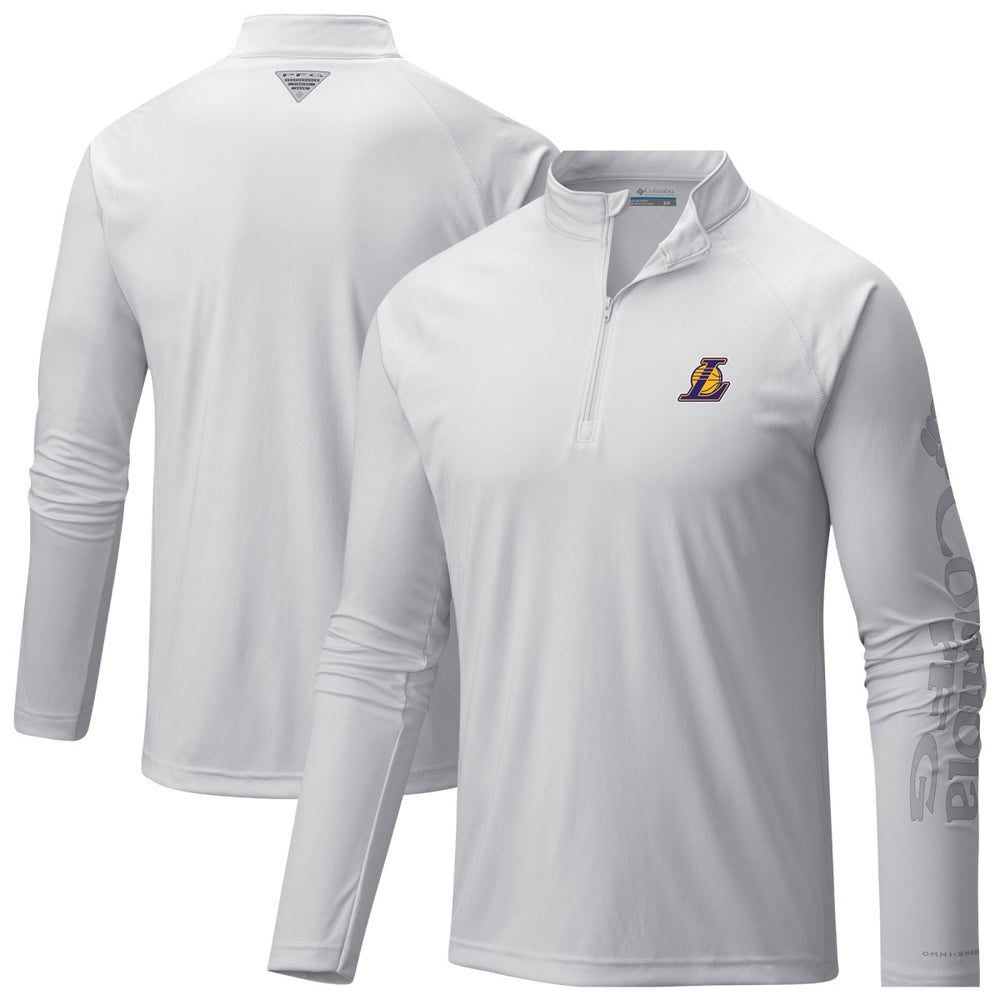 Los Angeles Lakers PFG Terminal Tackle Quarter-Zip Top - White | Columbia discount