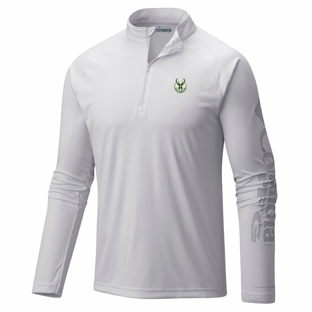 Milwaukee Bucks PFG Terminal Tackle Quarter-Zip Top - White | Columbia outlet