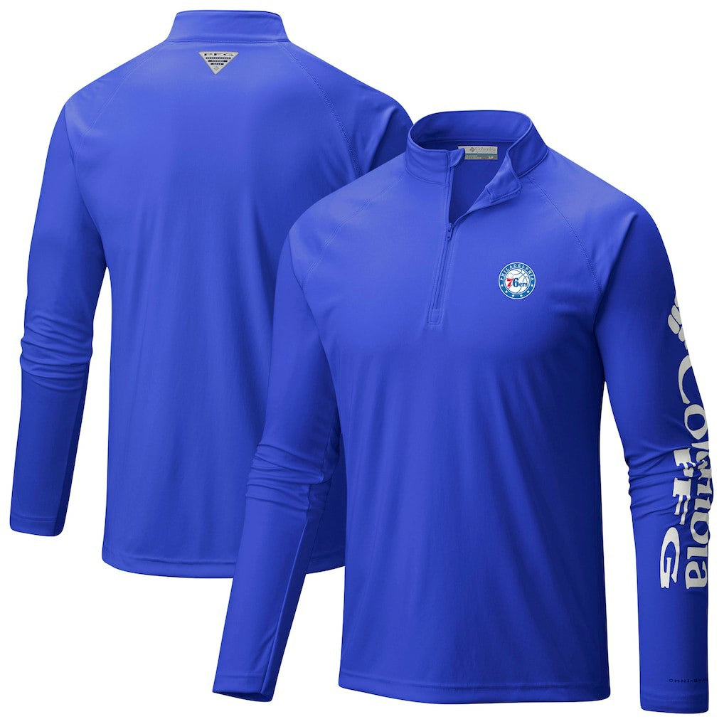 Philadelphia 76ers PFG Terminal Tackle Quarter-Zip Top - Blue | Columbia cheap