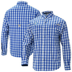 Philadelphia 76ers Super Tamiami Omni-Shade Long Sleeve Button-Down Shirt - Blue | Columbia for sale