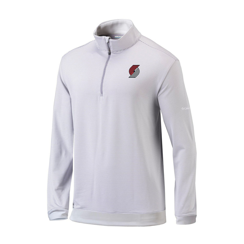 Portland Trail Blazers Omni-Wick Even Lie Quarter-Zip Top - Gray/White | Columbia on sale