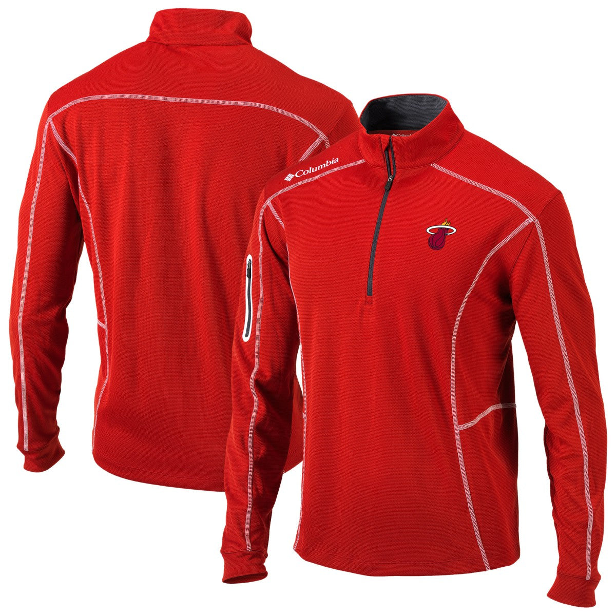 Miami Heat Omni-Wick Shotgun Quarter-Zip Jacket - Red | Columbia online