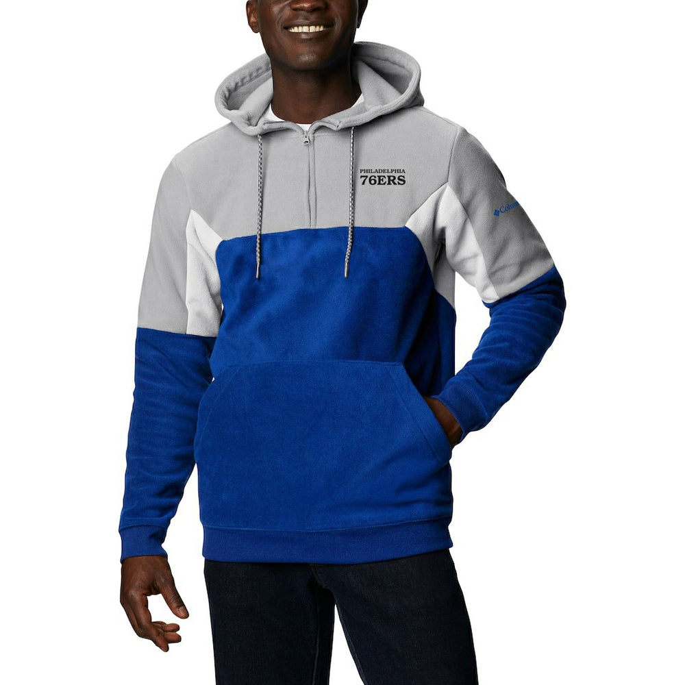 Philadelphia 76ers Men's Lodge Quarter-Zip Hoodie - Blue | Columbia on sale