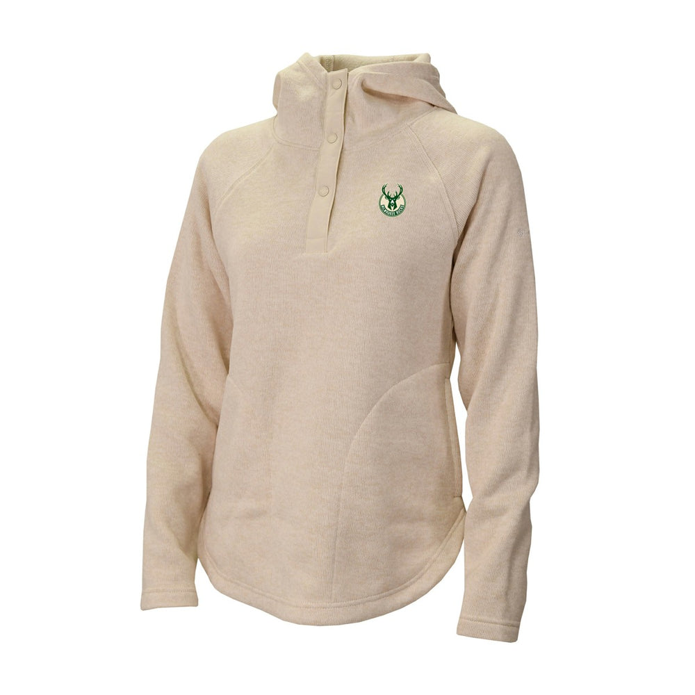 Milwaukee Bucks Women's Sweater Weather Quarter-Snap Hoodie - Cream | Columbia sale
