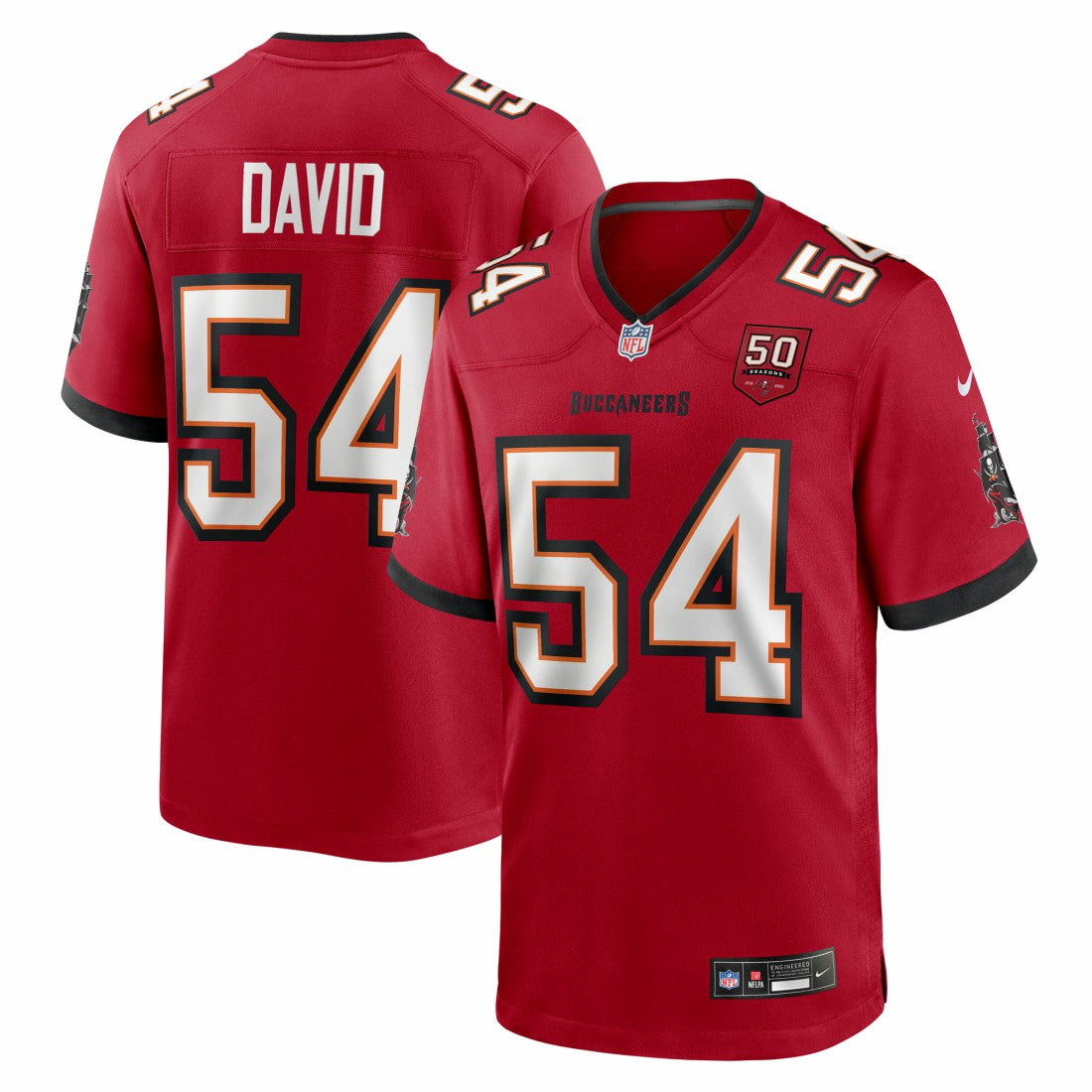 NFL Tampa Bay Buccaneers Lavonte David  50th Season Team Game Jersey