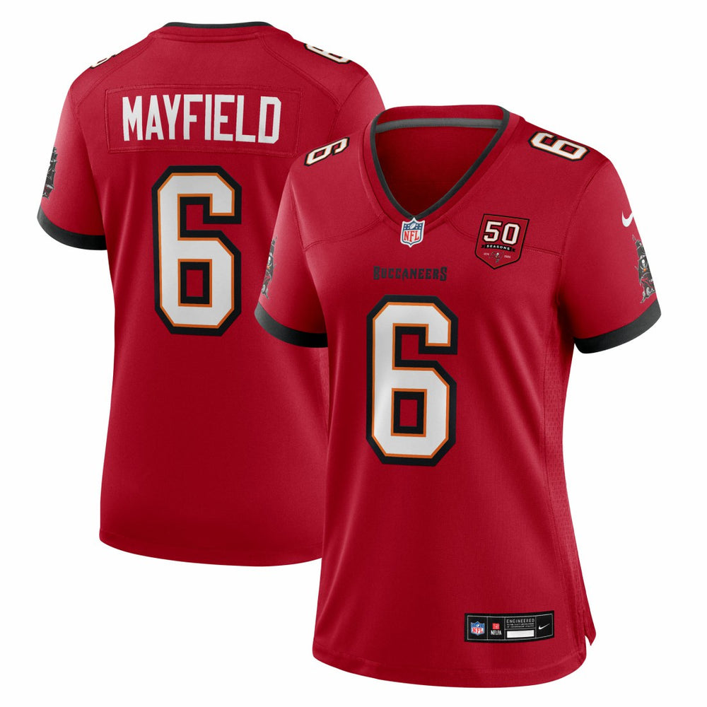 NFL Tampa Bay Buccaneers Baker Mayfield  Women's 50th Season Team Game Jersey