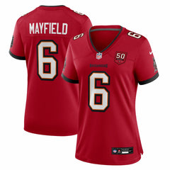 NFL Tampa Bay Buccaneers Baker Mayfield  Women's 50th Season Team Game Jersey
