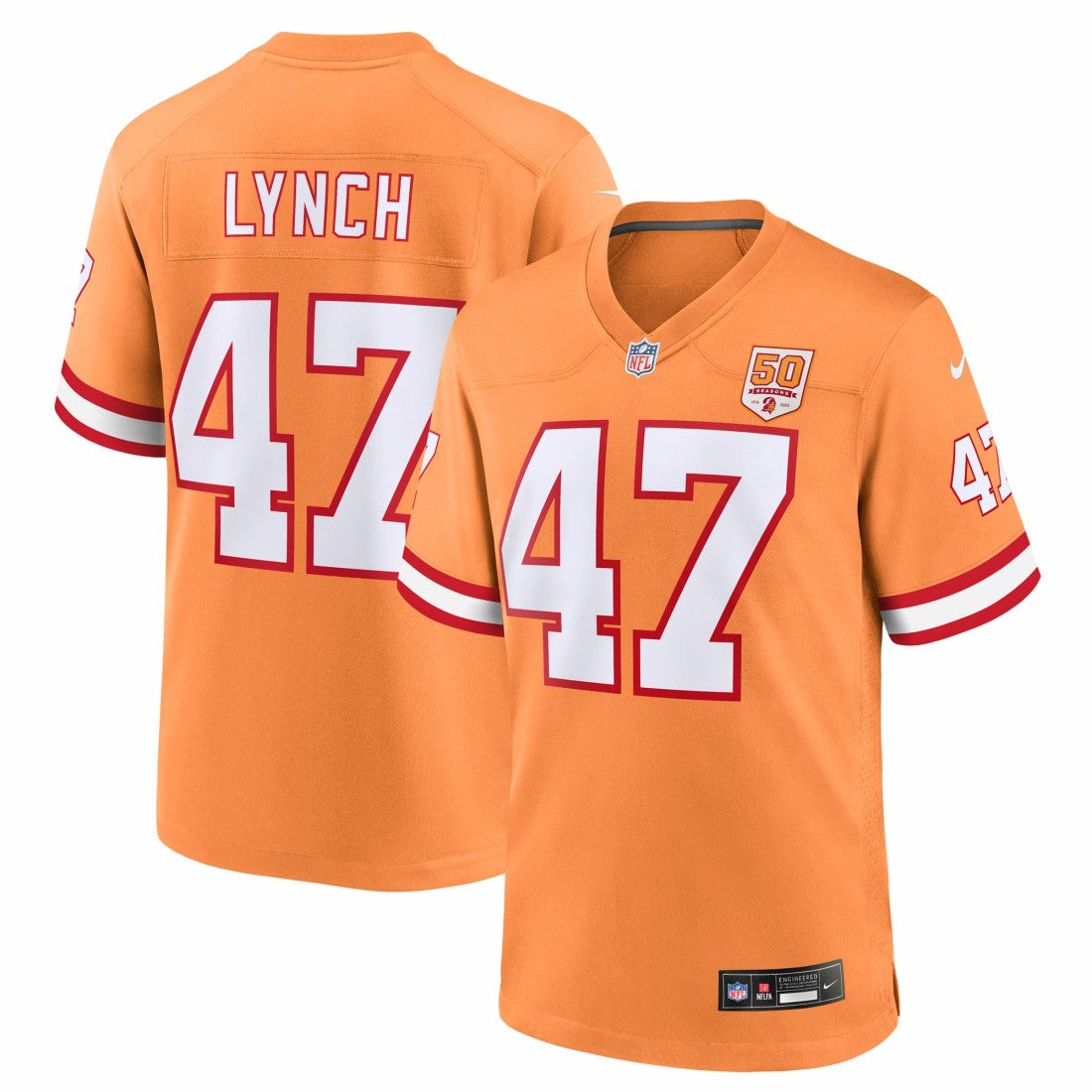NFL Tampa Bay Buccaneers John Lynch  50th Season Game Jersey