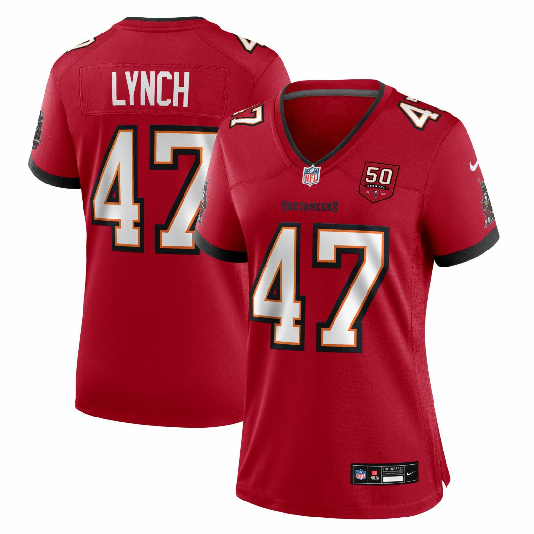 NFL Tampa Bay Buccaneers John Lynch  Women's 50th Anniversary Team Game Jersey