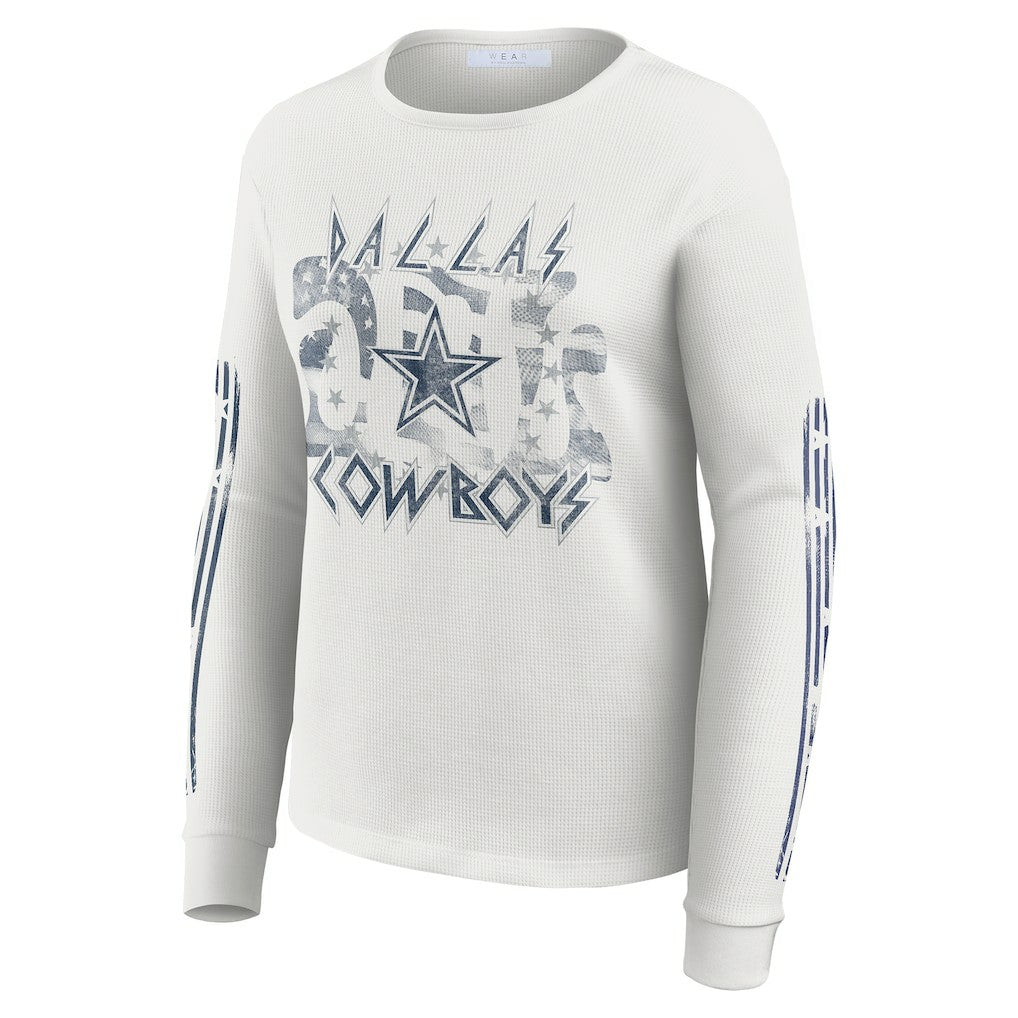 NFL Dallas Cowboys WEAR by Erin Andrews Women's Graphic Waffle Long-Sleeve T-Shirt