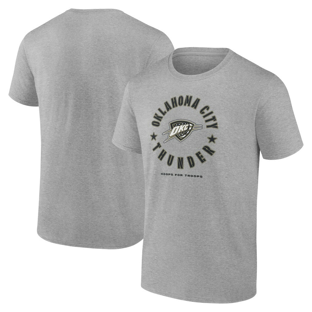 Oklahoma City Thunder Hoops for Troops T-Shirt - Heather Gray discount