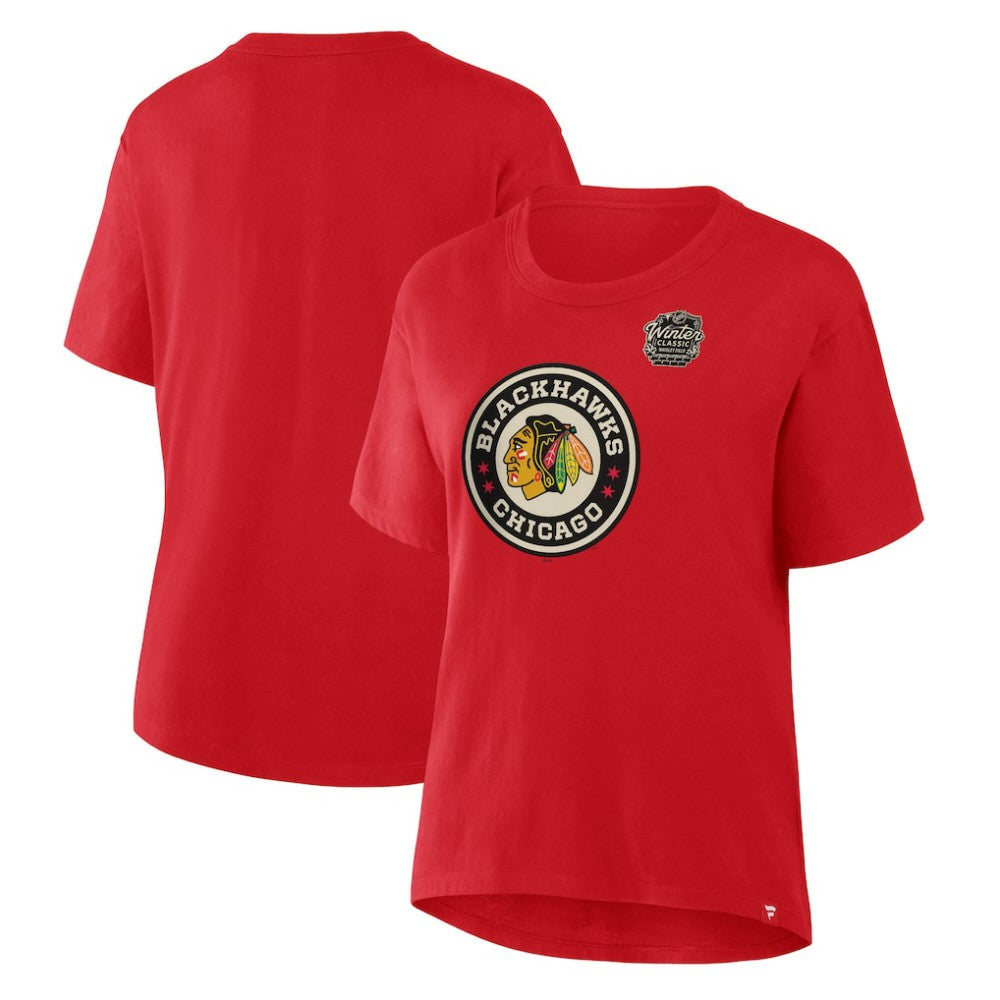Chicago Blackhawks Fanatics Women's 2025 Winter Classic Primary Logo T-Shirt