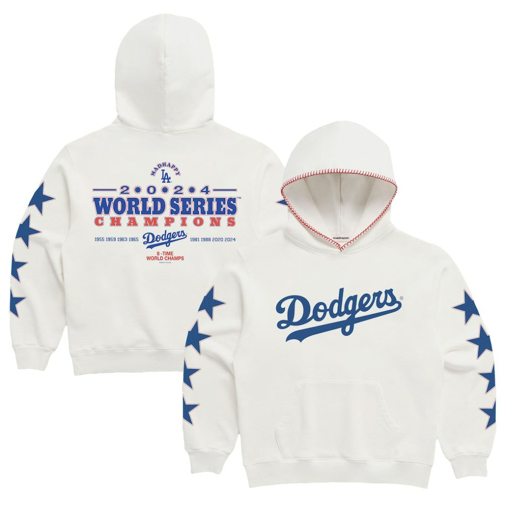 Los Angeles Dodgers Madhappy 2024 World Series Champions Star Pullover Hoodie - White