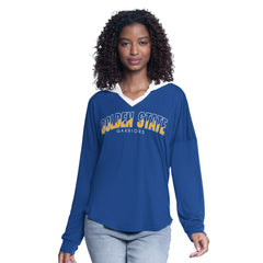 Golden State Warriors G-III 4Her by Carl Banks Women's Bench Player Oversized Long Sleeve Hooded Top sale - Royal on sale
