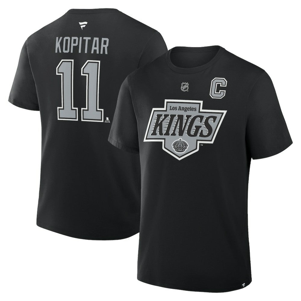 Anze Kopitar Los Angeles Kings Fanatics Authentic Stack Name & Number T-Shirt