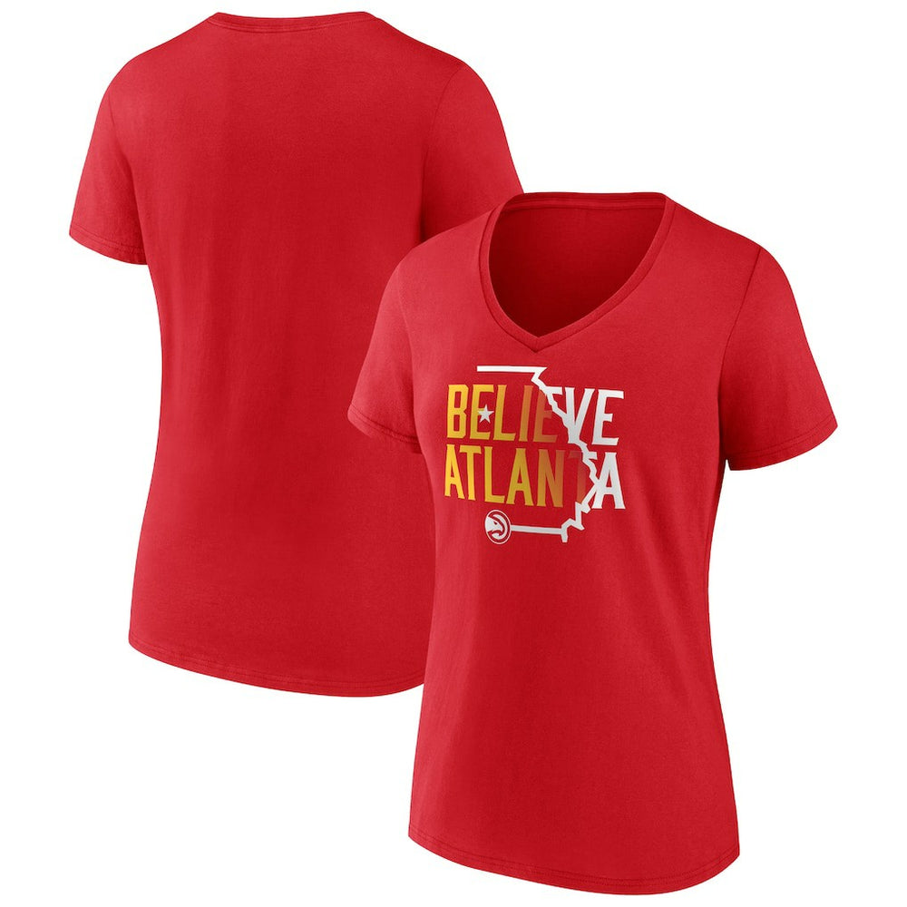 Atlanta Hawks Women's Team Pride V-Neck T-Shirt - Red sale