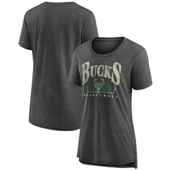 Milwaukee Bucks Women's Selection Tri-Blend T-Shirt - Gray discount