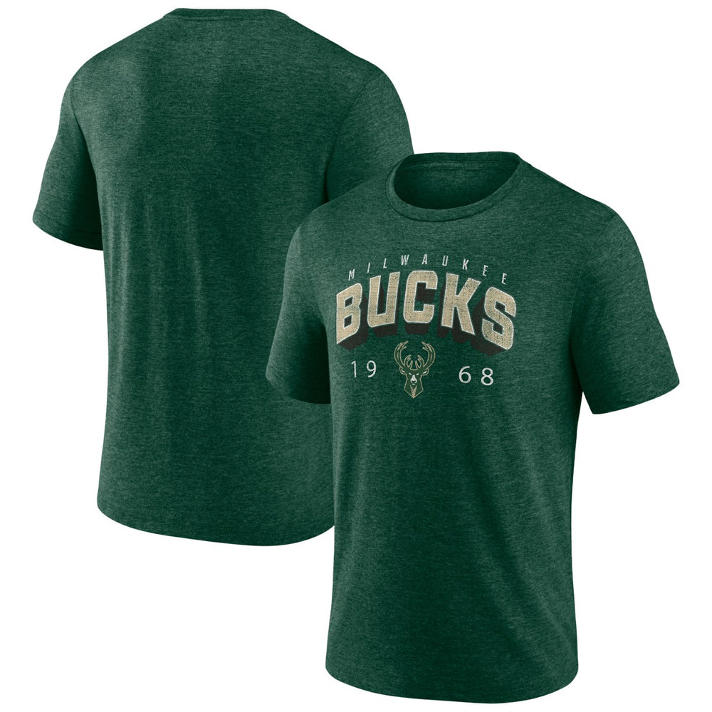 Milwaukee Bucks Backboard Tri-Blend T-Shirt - Hunter Green cheap
