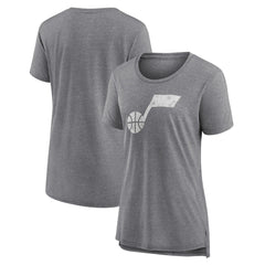 Utah Jazz Women's Distressed Logo Tri-Blend T-Shirt - Gray online