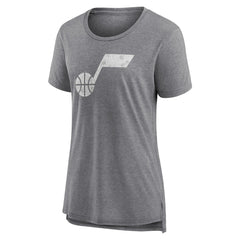 Utah Jazz Women's Distressed Logo Tri-Blend T-Shirt - Gray online