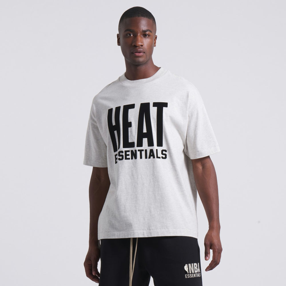 Miami Heat Fear of God Unisex NBA x ESSENTIALS T-Shirt - Heather Gray outlet