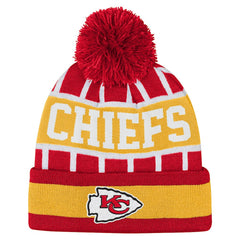 NFL Kansas City Chiefs Outerstuff Youth Go Fast Cuffed Knit Hat with Pom