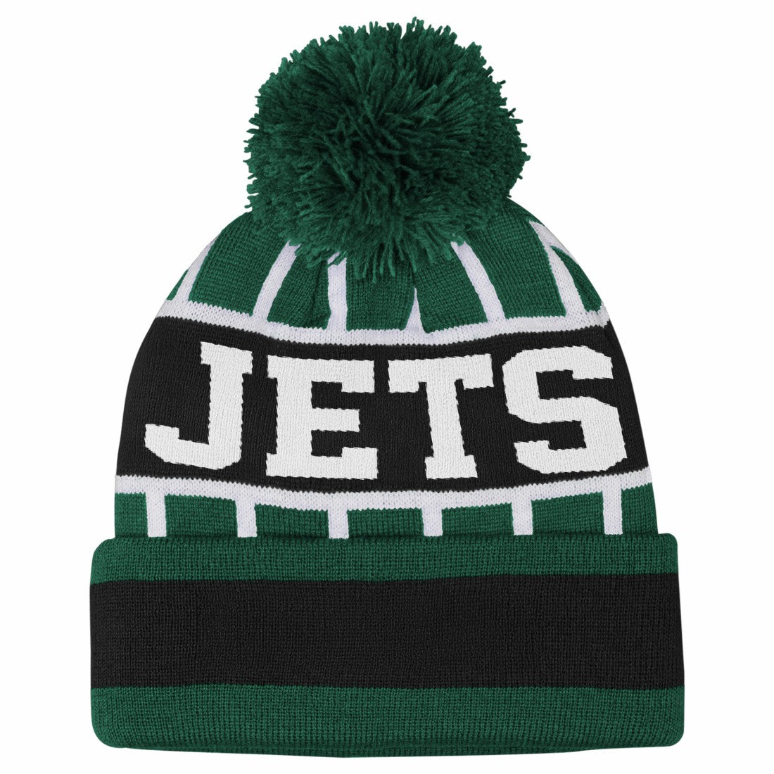 NFL New York Jets Outerstuff Youth Go Fast Cuffed Knit Hat with Pom