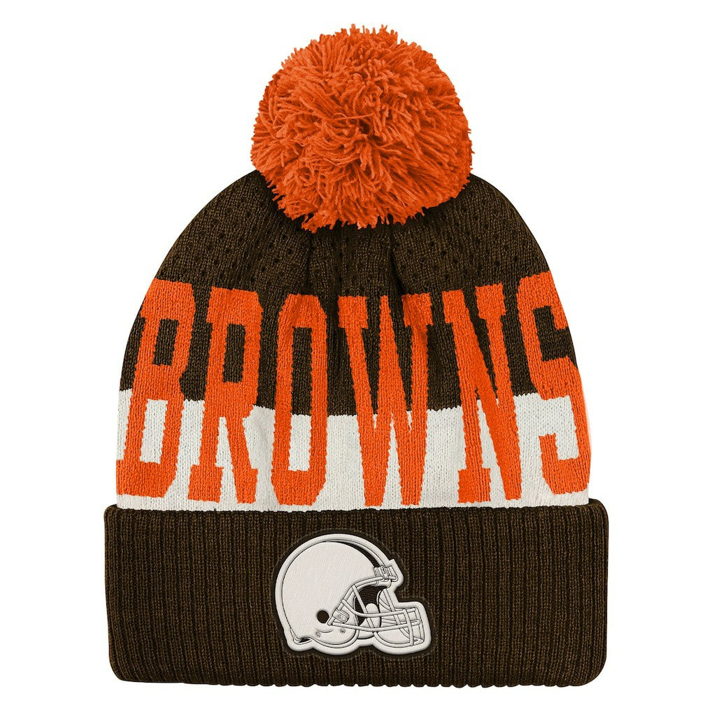 NFL Cleveland Browns Outerstuff Youth Modern Fan Cuffed Knit Hat with Pom