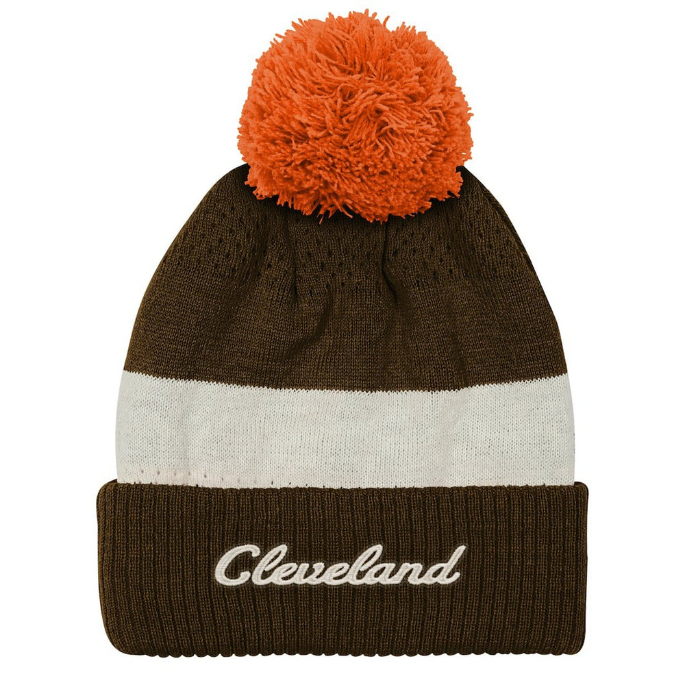 NFL Cleveland Browns Outerstuff Youth Modern Fan Cuffed Knit Hat with Pom