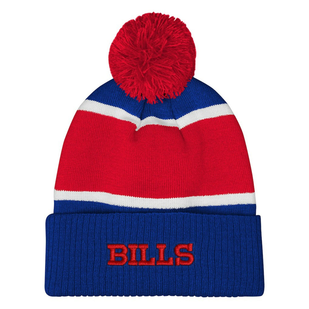 NFL Buffalo Bills Outerstuff Girls Let's Play Cuffed Knit Hat with Pom