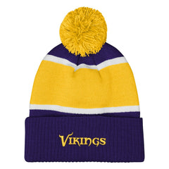 NFL Minnesota Vikings Outerstuff Girls Let's Play Cuffed Knit Hat with Pom
