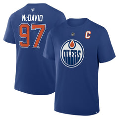 Connor McDavid Edmonton Oilers Fanatics Authentic Stack Name & Number T-Shirt