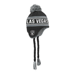 NFL Las Vegas Raiders Outerstuff Youth Jacquard Tassel Knit Hat with Pom