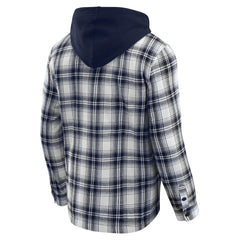 NFL Dallas Cowboys Darius Rucker Collection Plaid Flannel Quilted Full-Snap Hooded Shacket
