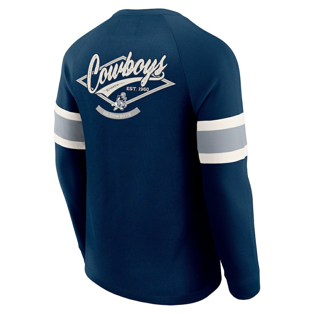 NFL Dallas Cowboys Darius Rucker Collection Waffle-Knit Raglan Long Sleeve Henley T-Shirt